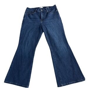 Good American Jeans Womens 16 Blue Medium Wash High Rise Mini Bootcut Crop